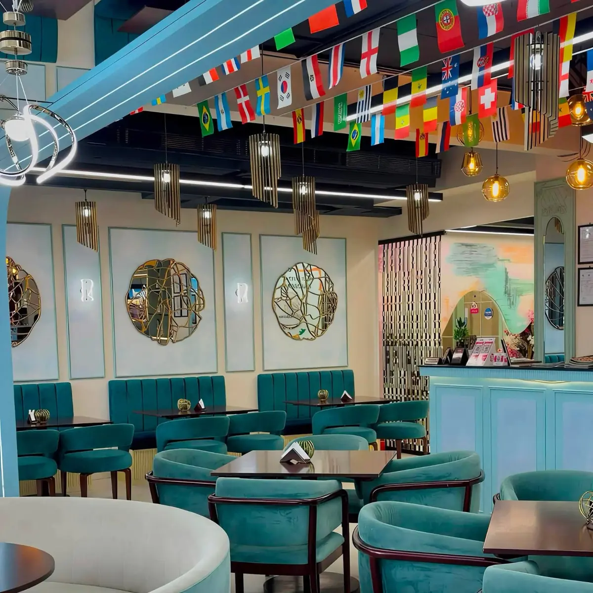 The dining room at Brewed Harmony Intercontinental, Dhanmondi